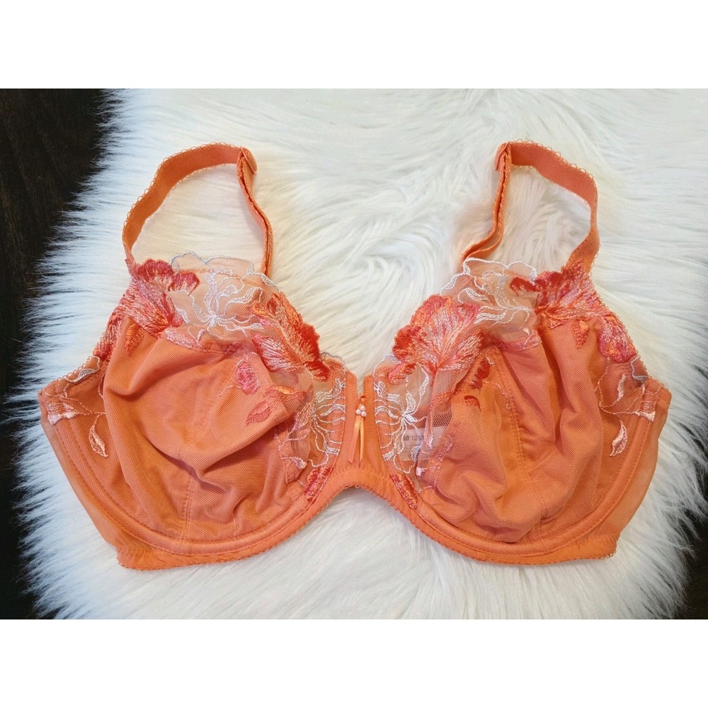 Wacoal Bra Lace Unlined Mesh Underwire Size 36DD Adjustable 855237